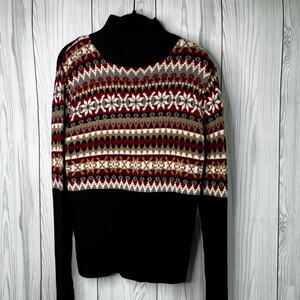 Vintage Y2K Old Stock Faded Glory Mock Turtleneck Black Size Large